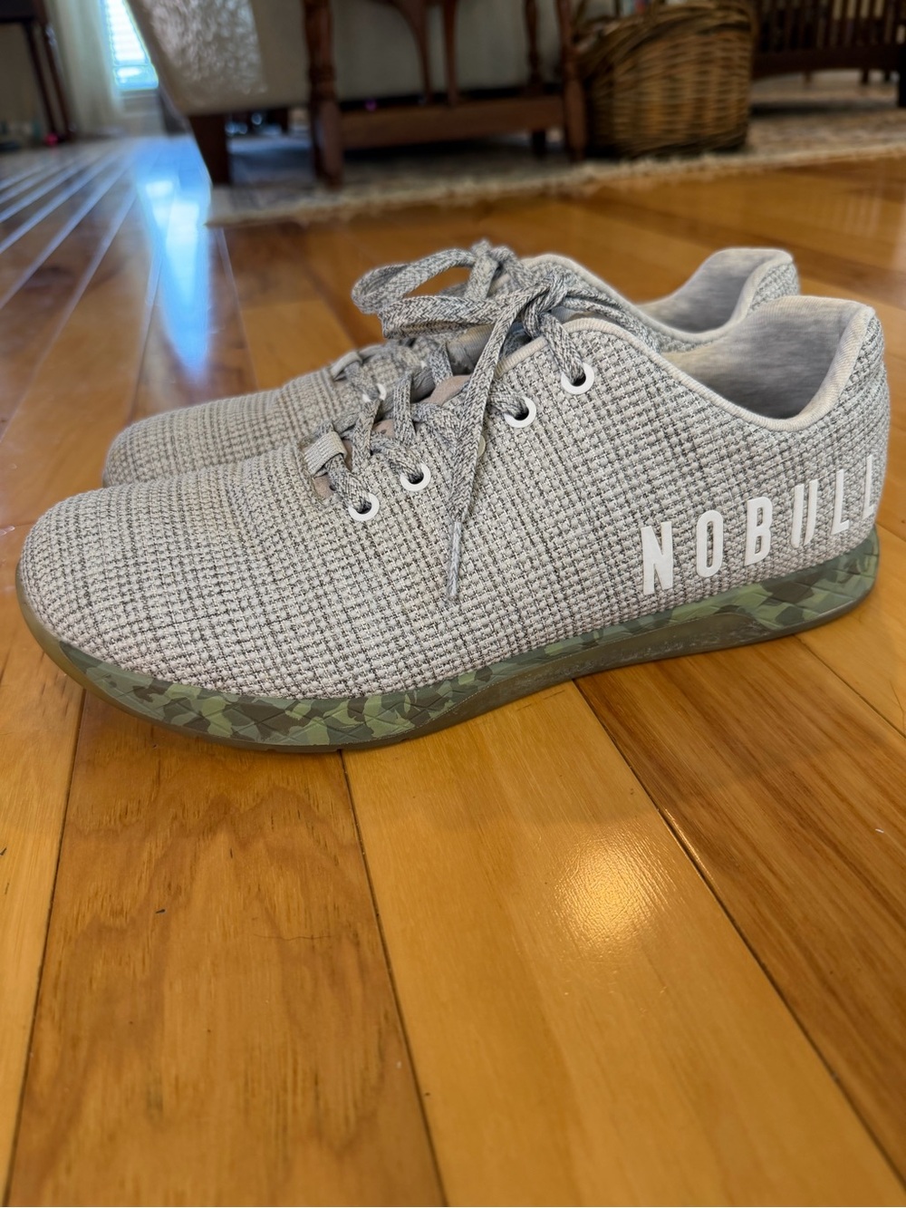 NOBULL Sand Camo SuperFabric Trainer Men’s 12.5 Tan CrossFit Training Shoes